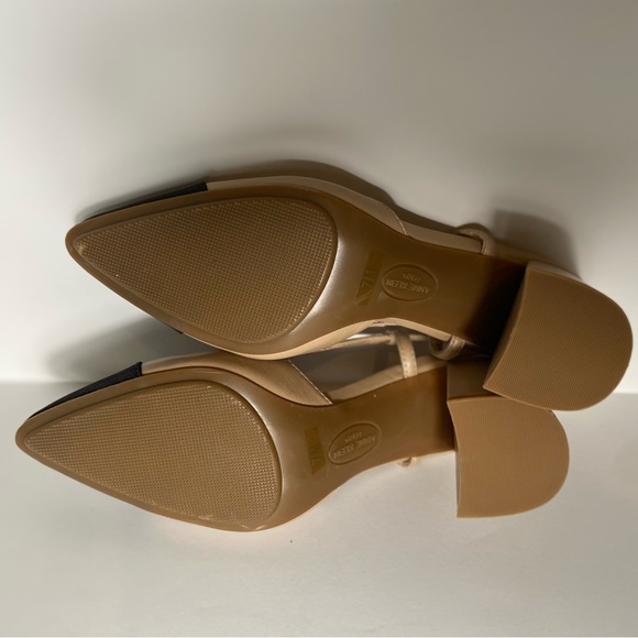 Anne Klein~Baxter~Two-Toned~Slingback~Almond Toe~Block Kitten Heel~Pump~Size 7 - Picture 11 of 12